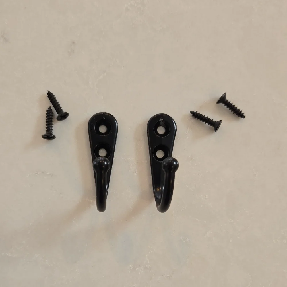 Black Wall Hooks with Screws